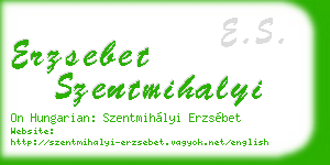 erzsebet szentmihalyi business card