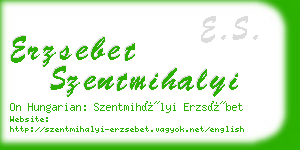 erzsebet szentmihalyi business card